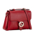 Gucci AB Gucci Red Calf Leather Small Dollar Interlocking G Satchel Italy