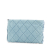 Salvatore Ferragamo AB Ferragamo Blue Denim Denim Fabric Quilted Vara Clutch Italy