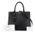 Prada B Prada Black Saffiano Leather Lux Bicolor Satchel Italy