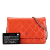 Chanel B Chanel Orange Dark Orange Patent Leather Leather Quilted Patent Wallet On Chain Spain