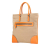 Prada B Prada Brown Beige Canvas Fabric Cinghiale Trimmed Canapa Tote Italy