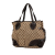 Gucci B Gucci Brown Beige with Black Canvas Fabric GG Tribeca Tote Italy