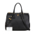 Prada B Prada Black Calf Leather Vitello Daino Double Zip Satchel Italy