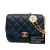 Chanel AB Chanel Blue Navy Lambskin Leather Leather Lambskin CC Coin Flap Italy