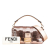 Fendi B Fendi Pink Rose Gold Mesh Fabric Pequin Sequin Baguette Satchel Italy