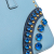 Prada B Prada Blue Light Blue Saffiano Leather Mini Lux Crystal Embellished Galleria Double Zip Italy