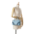 Prada B Prada Blue Light Blue Saffiano Leather Mini Lux Crystal Embellished Galleria Double Zip Italy