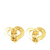 Chanel B Chanel Gold Gold Plated Metal CC Heart Clip On Earrings France