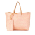 Fendi B Fendi Pink with Brown Beige Canvas Fabric Medium Zucchino Roll Tote Italy