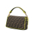 Fendi B Fendi Brown Canvas Fabric Large Zucca Fluo Trim Baguette Satchel Italy