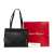 Salvatore Ferragamo B Ferragamo Black Calf Leather Vara Embossed Tote Italy