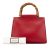 Gucci B Gucci Red Calf Leather Small Bamboo Nymphaea Satchel Italy