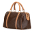 Celine B Celine Brown Coated Canvas Fabric Macadam Boston Bag Italy