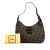 Fendi B Fendi Brown Canvas Fabric Zucca Shoulder Bag Italy