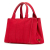 Prada B Prada Red Canvas Fabric Small Canapa Logo Satchel Romania