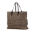 Fendi B Fendi Brown Dark Brown Canvas Fabric Zucchino Tote Italy