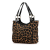 Fendi B Fendi Brown Canvas Fabric Leopard Print Shoulder Bag Italy