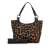 Fendi B Fendi Brown Canvas Fabric Leopard Print Shoulder Bag Italy