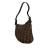 Fendi B Fendi Brown Canvas Fabric Zucca Oyster Leopard Print Ponyhair Hobo Italy