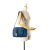 Prada AB Prada Blue Calf Leather Mini Vitello Phenix Bauletto Satchel Turkey