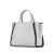 Fendi B Fendi White Calf Leather Petite Whipstitch 2Jours Satchel Italy