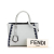 Fendi B Fendi White Calf Leather Petite Whipstitch 2Jours Satchel Italy