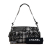 Chanel B Chanel Gray with Black Tweed Fabric Camellia Shoulder Bag Italy