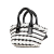 Balenciaga AB Balenciaga White with Black Chemical Fiber Fabric XXS Faux Leather Bistro Basket Bag Italy