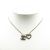 Chanel B Chanel Silver Brass Metal CC Open Heart Pendant Necklace Italy