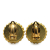 Chanel AB Chanel Gold with Black Gold Plated Metal Acrylic CC Button Clip On Earrings France