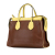 Gucci AB Gucci Brown Dark Brown with Yellow Calf Leather Bicolor Ramble Layered Satchel Italy