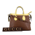 Gucci AB Gucci Brown Dark Brown with Yellow Calf Leather Bicolor Ramble Layered Satchel Italy