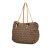 Fendi B Fendi Brown Beige Canvas Fabric Zucchino Double Flap Tote Italy