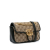 Gucci B Gucci Brown Beige with Black Canvas Fabric Mini GG Marmont Matelasse Flap Italy