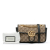 Gucci B Gucci Brown Beige with Black Canvas Fabric Mini GG Marmont Matelasse Flap Italy