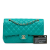 Chanel B Chanel Blue Turquoise Caviar Leather Leather Medium Classic Caviar Double Flap France