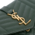 Saint Laurent B Saint Laurent Green Calf Leather Grain De Poudre Triquilt Monogram Envelope Wallet on Chain Italy