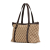 Gucci AB Gucci Brown Beige Canvas Fabric GG Abbey D Ring Tote Italy