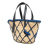 Loewe B LOEWE Brown Beige with Blue Raffia Natural Material Medium Animal Embroidered Basket Bag Spain