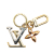 Louis Vuitton B Louis Vuitton Gold with Silver Gold Plated Metal New Wave Key Ring and Bag Charm Italy