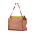 Bottega Veneta B Bottega Veneta Pink Calf Leather Intrecciato-Trim Palio Fold Over Tote Italy