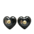 Chanel B Chanel Silver Silver Metal CC Crystal Heart Stud Earrings France