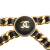 Chanel AB Chanel Gold with Black Gold Plated Metal CC Button Leather Woven Chain Belt France