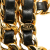 Chanel AB Chanel Gold with Black Gold Plated Metal CC Button Leather Woven Chain Belt France