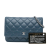 Chanel B Chanel Blue Navy Lambskin Leather Leather CC Quilted Lambskin Wallet On Chain France