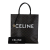 Celine B Celine Black Coated Canvas Fabric Large Triomphe Cabas Vertical Tote Italy