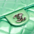 Chanel B Chanel Green Light Green Patent Leather Leather CC Quilted Patent Clutch with Chain Italy