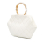 Chanel AB Chanel White Ivory Lambskin Leather Leather Quilted Lambskin Pearl Crown Handle Clutch Bag Italy