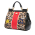 Dolce&Gabbana AB Dolce & Gabbana Black Calf Leather Medium skin Leopard Print Miss Sicily Graffiti Satchel Italy