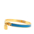 Hermès B Hermès Blue with Gold Calf Leather Kelly Cadena Lock Bangle Bracelet Italy